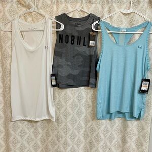 No bull and Under Armour workout tank tops, size small